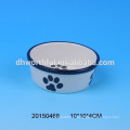 2016 cucharas de cerámica del animal doméstico del diseño encantador de la huella, tazones de cerámica del perro, tazón de fuente de cerámica del gato